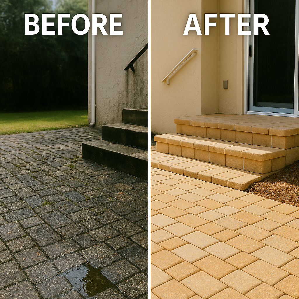 antes y despues pressure washing